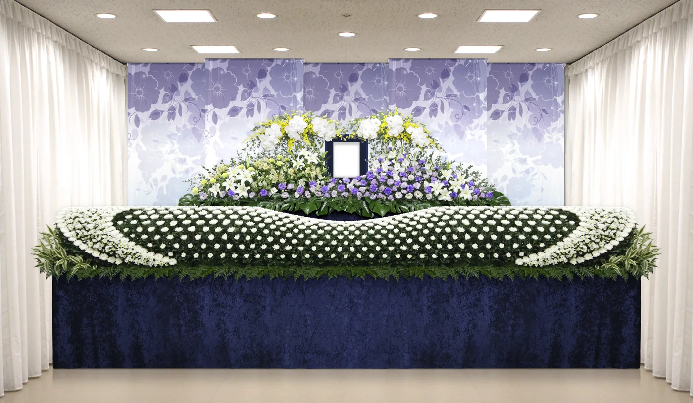 森の風ホールでご用意した花祭壇の一例